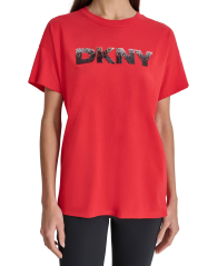 Футболка DKNY з паєтками 1160110935 (Червоний XL)