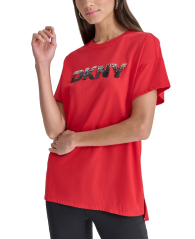 Футболка DKNY з паєтками 1160110935 (Червоний XL)