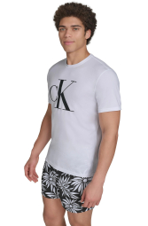 Мужской рашгард Calvin Klein футболка для купания с защитой от солнца UPF 40 1160174871 (Белый M)