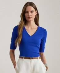 Жіноча футболка Ralph Lauren з V-подібним вирізом 1160200508 (Синій XXL)