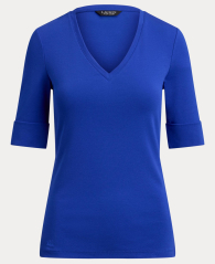 Жіноча футболка Ralph Lauren з V-подібним вирізом 1160200508 (Синій XXL)