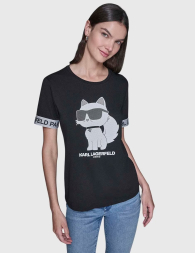Женская футболка с принтом Karl Lagerfeld Paris 1160455049 (Черный L)