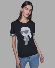 Женская футболка с принтом Karl Lagerfeld Paris 1160455673 (Черный M)