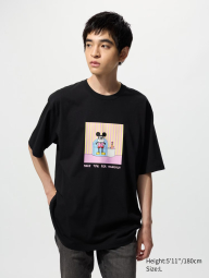 Футболка UNIQLO з принтом Mickey Mouse 1160536387 (Чорний L)