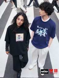 Футболка UNIQLO з принтом Mickey Mouse 1160536387 (Чорний L)
