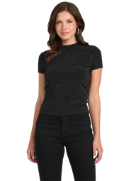 Женская футболка GUESS со стразами 1160653979 (Черный S)
