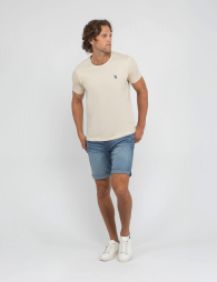 Футболка U.S. Polo Assn с логотипом 1160711322 (Бежевый S)