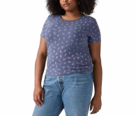 Женская футболка с принтом Levi's в рубчик 1160722859 (Синий 1X)