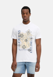 Мужская футболка Guess с принтом и вышивкой 1160753470 (Белый XL)