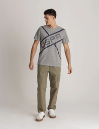 Футболка U.S. Polo Assn с логотипом 1160787458 (Серый L)