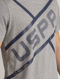 Футболка U.S. Polo Assn с логотипом 1160787458 (Серый L)