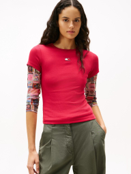Футболка у рубчик Tommy Hilfiger 1161046791 (Червоний M)