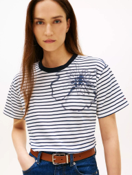 Футболка Tommy Hilfiger в смужку 1161081321 (Білий M)