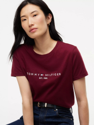 Женская футболка Tommy Hilfiger с логотипом 1161303040 (Бордовый L)
