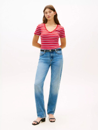 Женская футболка Tommy Hilfiger в полоску 1161305564 (Красный S)