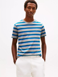 Мужская футболка Tommy Hilfiger в полоску 1161371343 (Синий/Серый M)