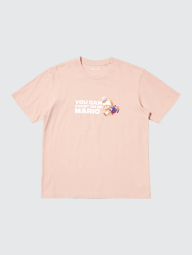Футболка UNIQLO с принтом The Super Mario Galaxy 1161460405 (Розовый L)