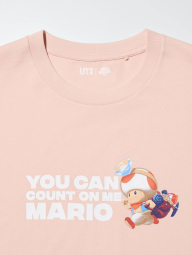 Футболка UNIQLO с принтом The Super Mario Galaxy 1161460405 (Розовый L)