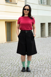 Женская льняная футболка UNIQLO 1161464233 (Красный XL)