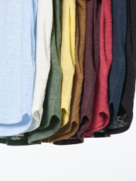 Женская льняная футболка UNIQLO 1161465537 (Голубой XL)