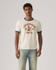 Футболка мужская Levi's с принтом 1161581382 (Молочный L)