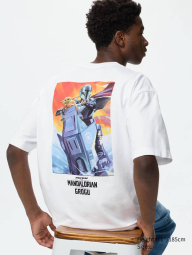 Футболка UNIQLO Star Wars з принтом спереду та ззаду 1161551262 (Білий M)
