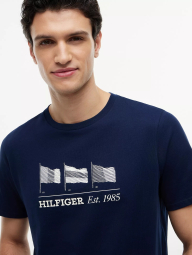 Мужская футболка Tommy Hilfiger с логотипом 1161667021 (Синий L)