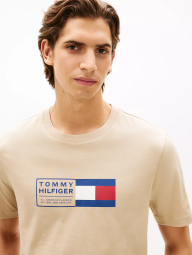 Мужская футболка Tommy Hilfiger с логотипом 1162208854 (Бежевый L)