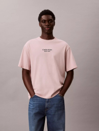 Мужская футболка Calvin Klein с вышитым логотипом 1162425026 (Розовый L)