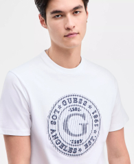Мужская футболка Guess с вышивкой 1162620428 (Белый L)