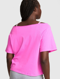 Жіноча футболка вільного крою Victoria's Secret Pink 1162663201 (Рожевий XS)
