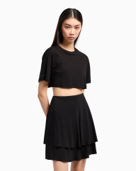 Укороченная футболка Armani Exchange со стразами 1162704091 (Черный XL)