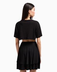 Укороченная футболка Armani Exchange со стразами 1162704091 (Черный XL)