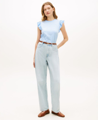 Футболка жіноча Tommy Hilfiger з рукавами-оборками 1162750707 (Блакитний S)