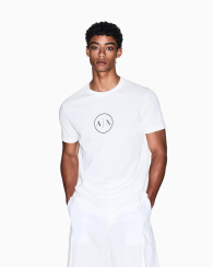 Чоловічі футболки з логотипом Armani Exchange 1163206604 (Молочний XXL)