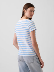 Жіноча футболка GAP в смужку 1163300532 (Білий/Блакитний XXL)