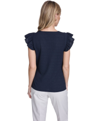 Женская футболка Tommy Hilfiger с рукавами-оборками 1163460737 (Синий XL)