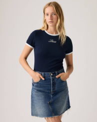 Женская футболка Levi's с вышитым логотипом 1163469018 (Синий M)