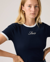 Женская футболка Levi's с вышитым логотипом 1163469018 (Синий M)