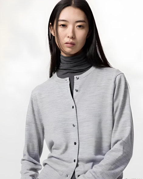 Женский шерстяной кардиган UNIQLO кофта 1159842812 (Серый XXL)