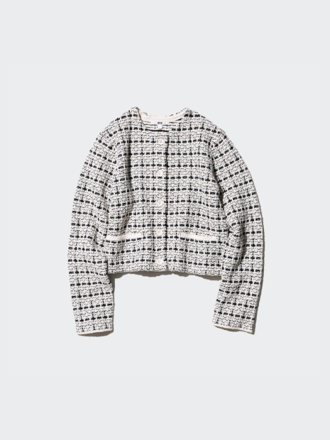 Женский вязаный кардиган UNIQLO 1159842970 (Черный/Молочный S)