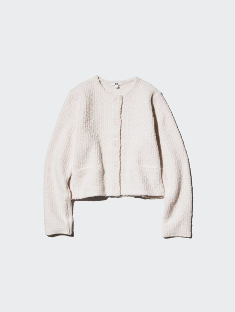 Женский вязаный кардиган UNIQLO 1159843004 (Молочный M)