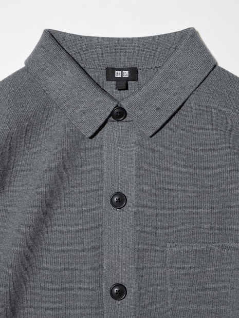 Кардиган UNIQLO кофта на пуговицах 1159844550 (Серый 3XL)