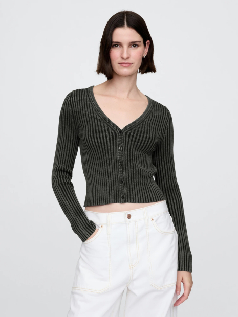 Женский укороченный кардиган GAP 1159844717 (Черный XS)