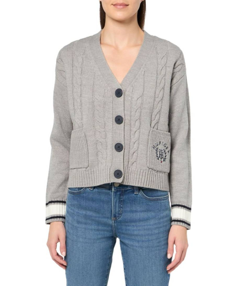 Женский вязаный кардиган Tommy Hilfiger на пуговицах 1159846650 (Серый XL)