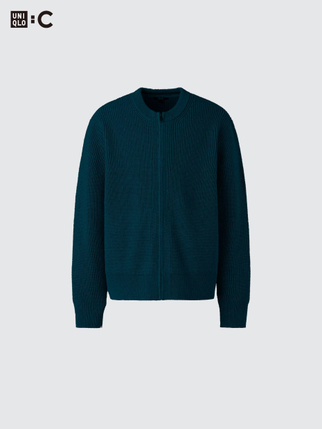 Вязаный кардиган UNIQLO на молнии 1159849980 (Зеленый M)