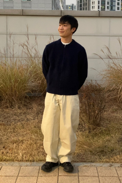 Вязаный кардиган UNIQLO на молнии 1159849982 (Синий 3XL)