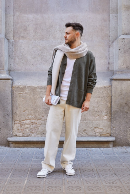 Кардиган из шерсти UNIQLO на пуговицах 1159849988 (Зеленый XXL)