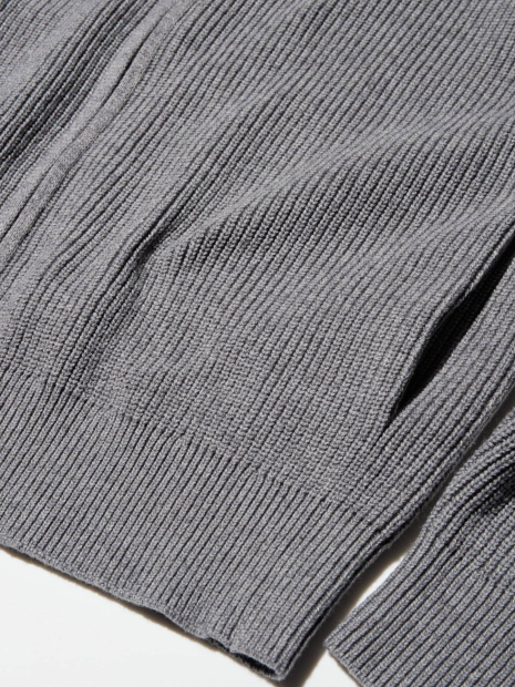 Вязаный кардиган UNIQLO на молнии 1159852950 (Серый XL)