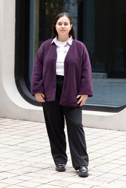 Флисовый кардиган UNIQLO and NEEDLES оверсайз 1159852963 (Фиолетовый L)